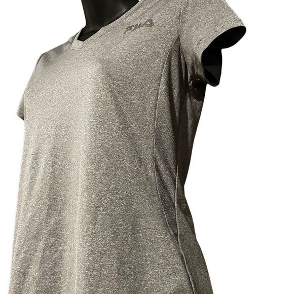 Fila Heather Gray V-Neck Workout Shirt Girl’s Large 14-16 - Picture 3 of 5